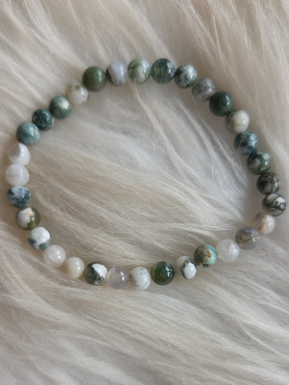 Tree Agate Gemstone Stretchy Bracelet  Women Jewelry